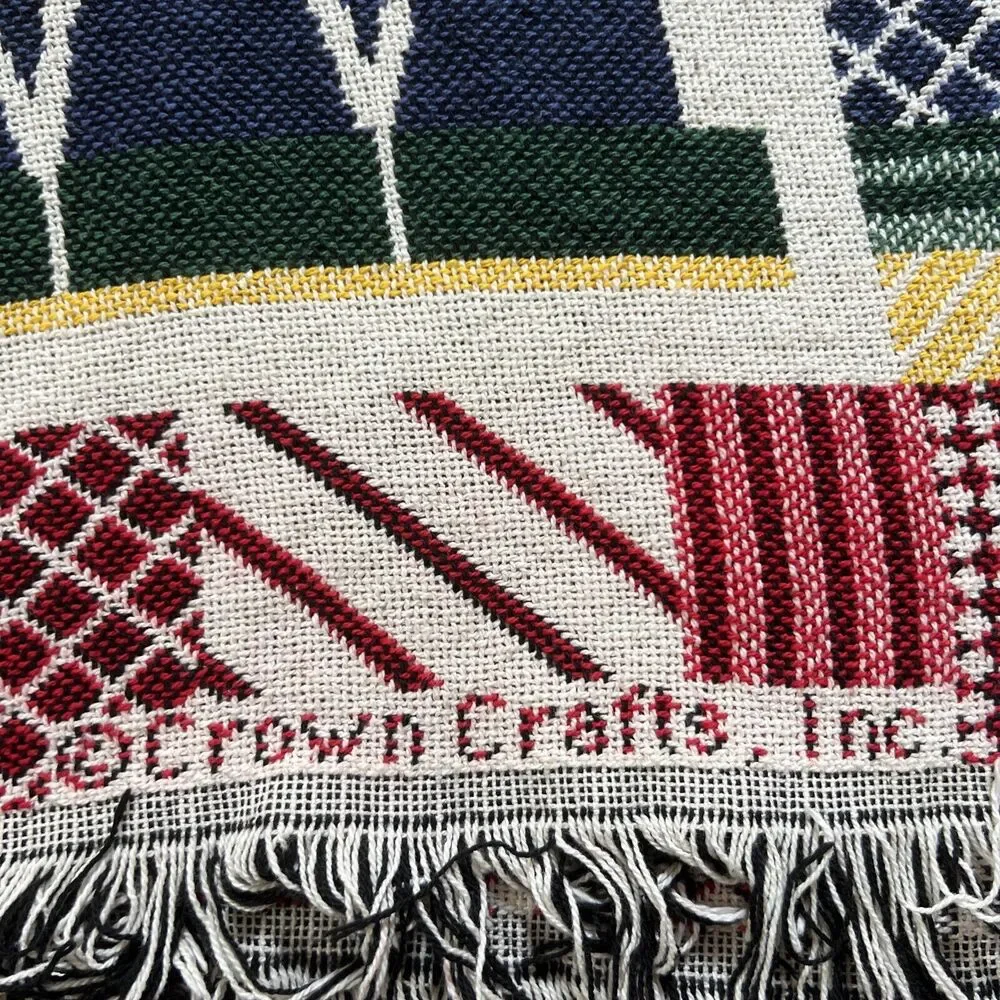 Crown Crafts Tapestry Throw Blanket Christmas Toys Reversible  55 X 44 Woven